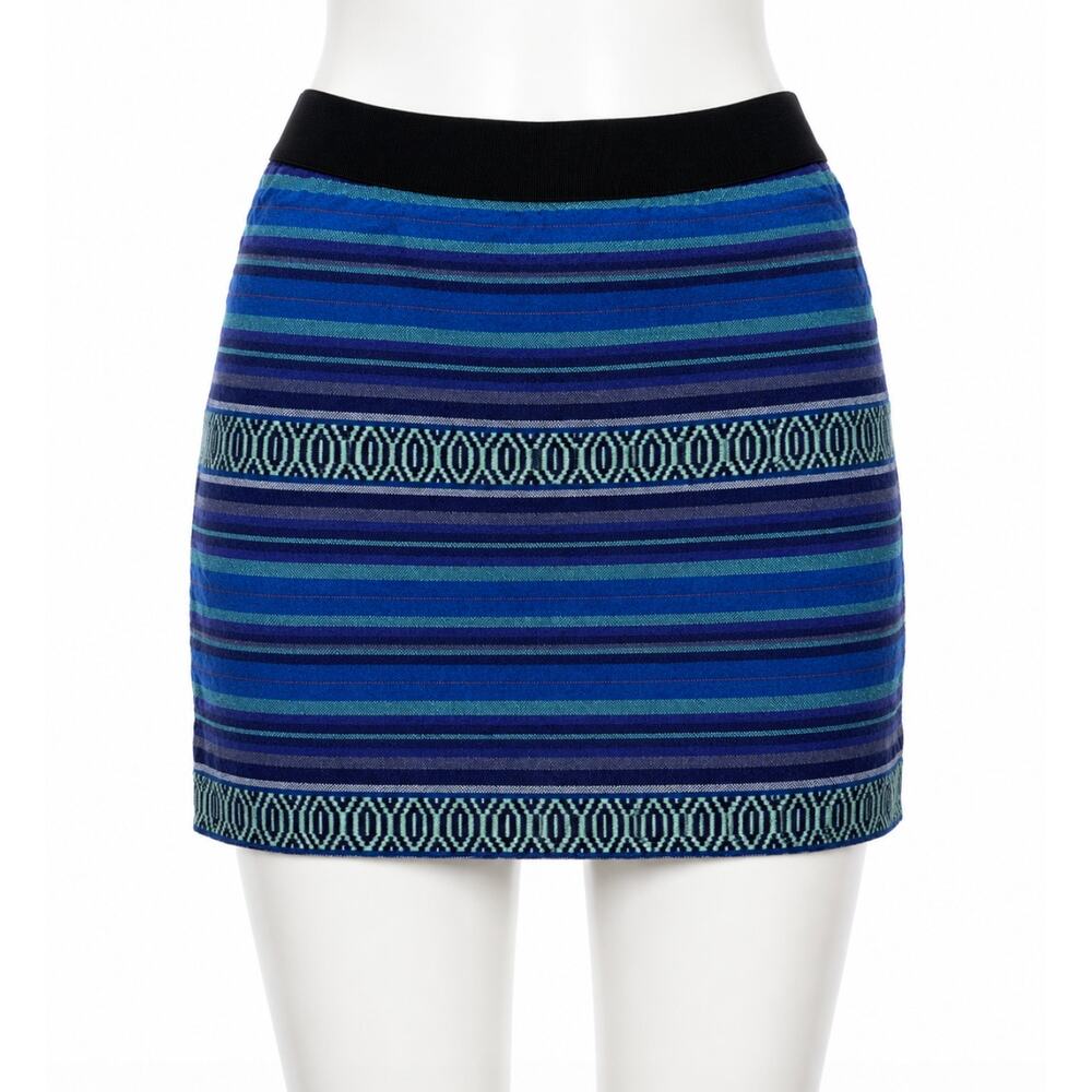 American Eagle Mini Skirt 8 Blue Purple Striped Boho Southwestern Festival Y2K